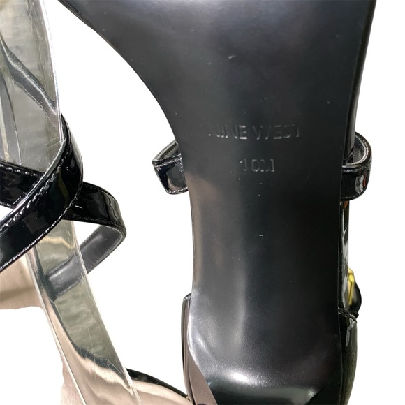 Black Patent Leather Heeled Sandals - Picture 9 of 11